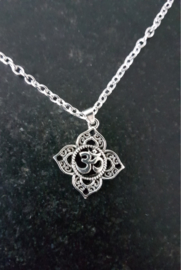 Filigree Ohm Lotus Silver Pendant.