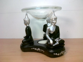 Thaise Boeddha zilver / zwart