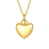 Heart Urn Necklaces, Gold plated.