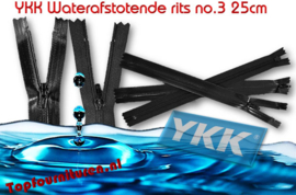 Water-resistantrits 25cm no.3 zwart (niet deelbaar)