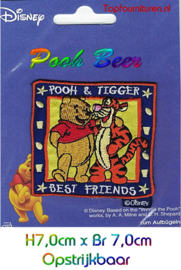 Pooh & Tijgertje best friends7x7cm applicatie