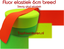 Fluor stevig bandelastiek 6cm