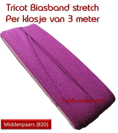 Tricot Biaisband Jersey middenpaars