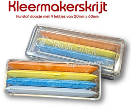 Kleermakerskrijt vier kleuren in doosje