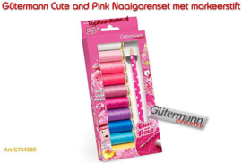 Gütermann Cute and Pink Naaigarenset met markeerstift