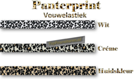 Vouwelastiek - afzetbies panterprints per 5 meter