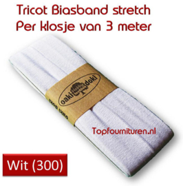 Tricot Biaisband Jersey wit