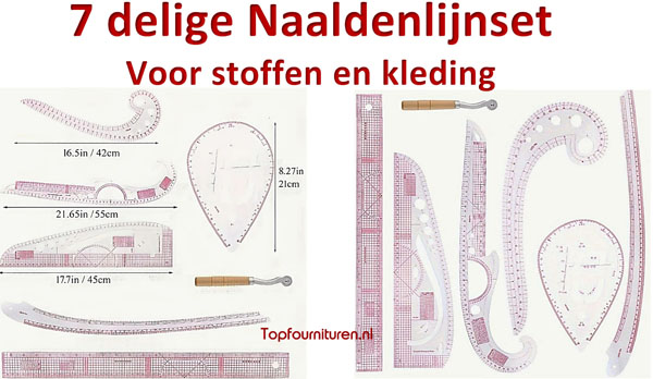 Kleermakers Linialenset met Radeerwiel – 7 delig