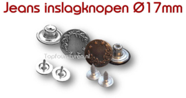 Jeans Inslagknopen Zilver of Brons  per 5 Stuks