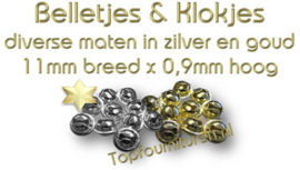 Belletjes goud & zilver 11x0.9mm (10 stuks)