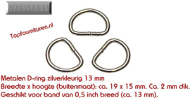 Metalen D-ringen/schuifgespen diverse uitvoeringen