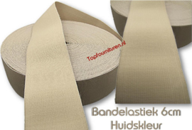 Stevig bandelastiek 6cm huidskleur