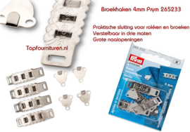 Prym 265233 4mm verstelbare rok & broekhaken zilverkleurig