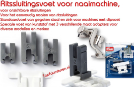 Ritssluitingsvoet voor naaimachine