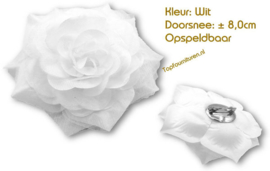 Corsages ± 8cm Ø diverse kleuren opspeldbaar