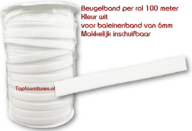 Beugelband 6mm wit-huidskleur & zwart