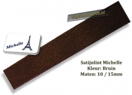 Satijnlint bruin 10 en 15mm