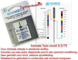 Schmetz tweelingnaald 2.5/75