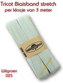 Tricot Biaisband Jersey Witgroen