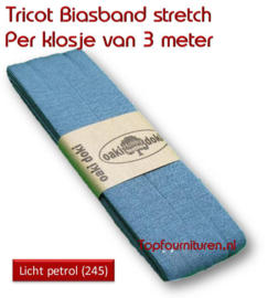 Tricot Biaisband Jersey licht petrol