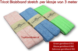 Tricot biaisband jersey gemêleerd