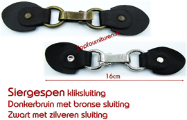 Sluiting leer met zilveren of bronzen sluiting