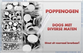 Poppenoogjes diverse maten in doosje