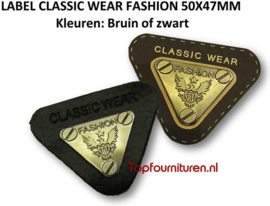 LABEL CLASSIC WEAR FASHION 52X45MM ZWART & BRUIN