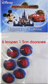 Disney Cars 6 knopen 1.5cm