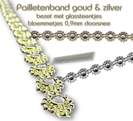 Pailletenband rondjes Goud