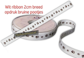 Ribbon 20mm breed bedrukt met pootjes