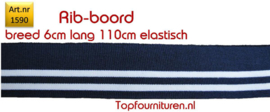 Rib-Boord donkerblauw-witte strepen (1590)