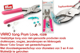 Vario drukknopentang Prym Love roze