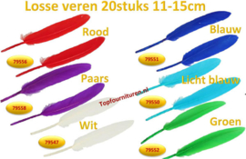 Veren gekleurd 11-15cm per 20 stuks in blister.