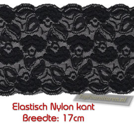 Elastisch nylon kant 17cm breed