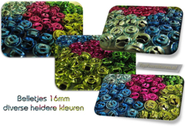 Gekleurde belletjes 10 / 16 mm prijs per 10 stuks