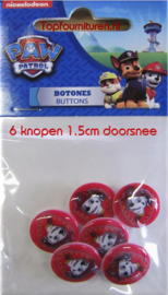 Paw Patrol 6 knopen 1.5cm