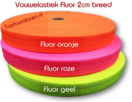 Vouwelastiek fluor 2cm breed