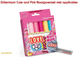 Gütermann Cute and Pink Naaigarenset met applicaties