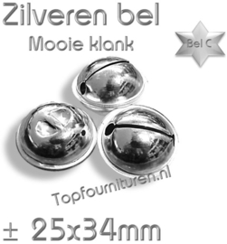 Zilveren belletjes Ø 34mm (staffelkorting)