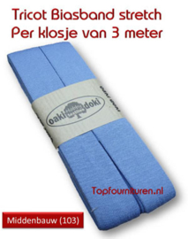 Tricot Biaisband Jersey middenblauw