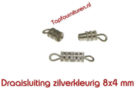 Draaisluiting zilverkleurig 8x4 mm