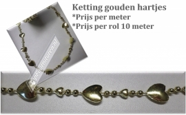 Ketting hartjes goud