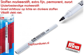 Stoffen markeerstift, extra fijn, permanent, zwart (611800)