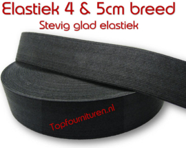 Stevig bandelastiek 4 & 5cm breed zwart