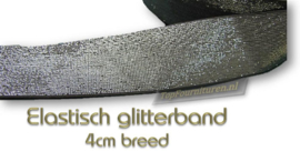 Glitterband elastisch 4cm breed