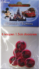 Disney Cars 6 knopen 1.5cm