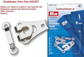 Prym 265227 broek & rokhaken 9mm zilverkleur