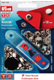 Anorak drukknopen zilver 12mm Prym 390330