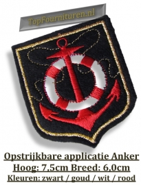 Anker rood op zwart